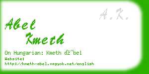 abel kmeth business card